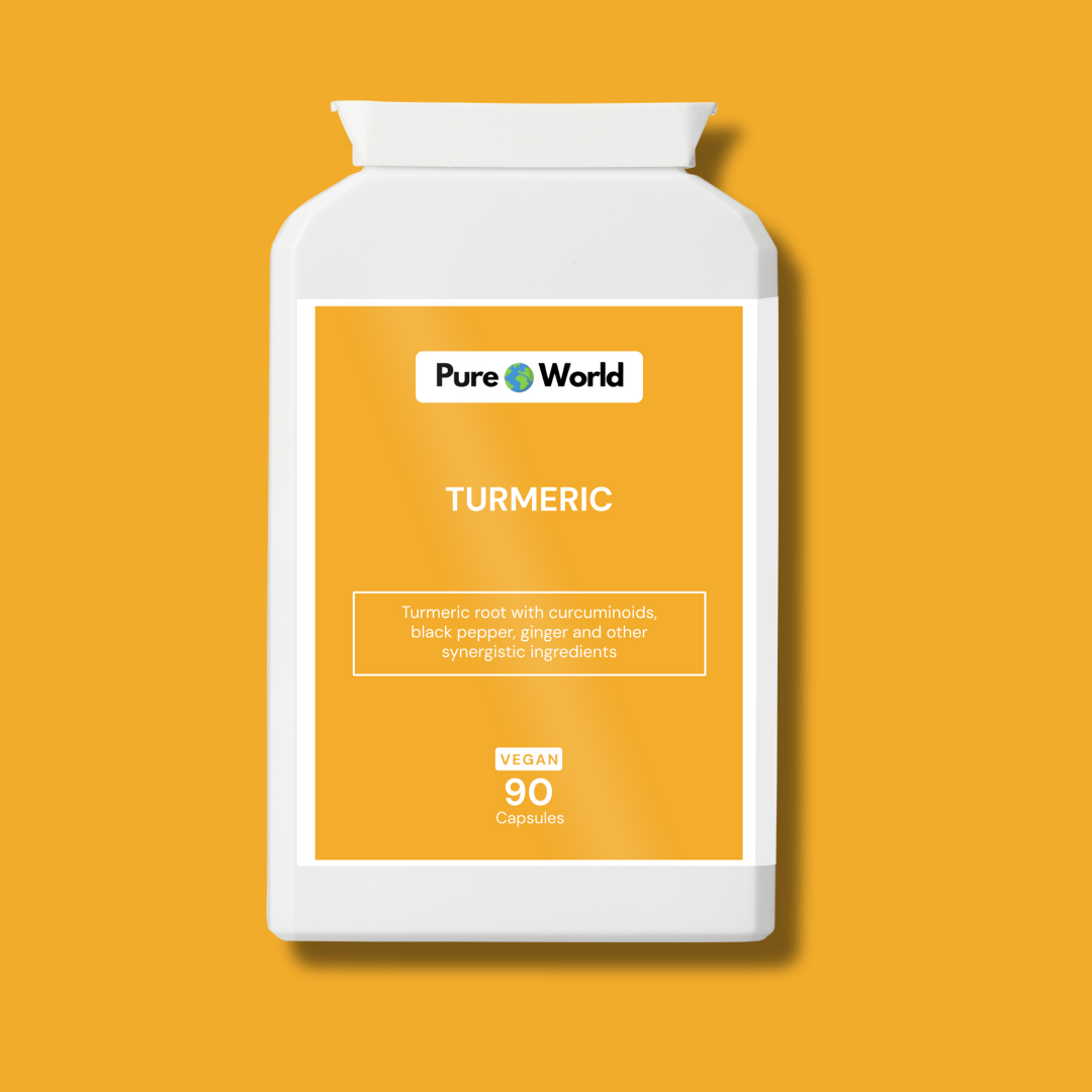 Turmeric supplement with curcumin for antioxidant and joint health support.